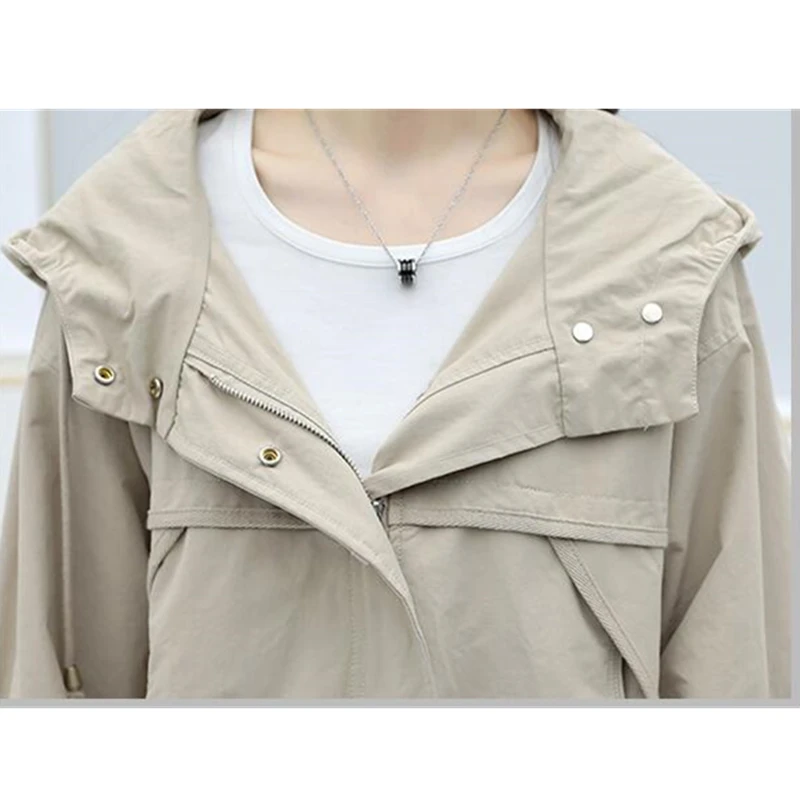 Весна Осень 2020 Женское пальто куртка с капюшоном модная свободная большой размер