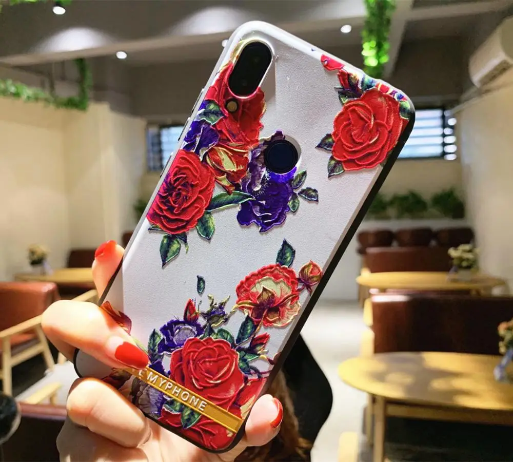Чехол для Xiaomi Redmi Note 7 силиконовый чехол с рельефным рисунком мягкий роскошный из