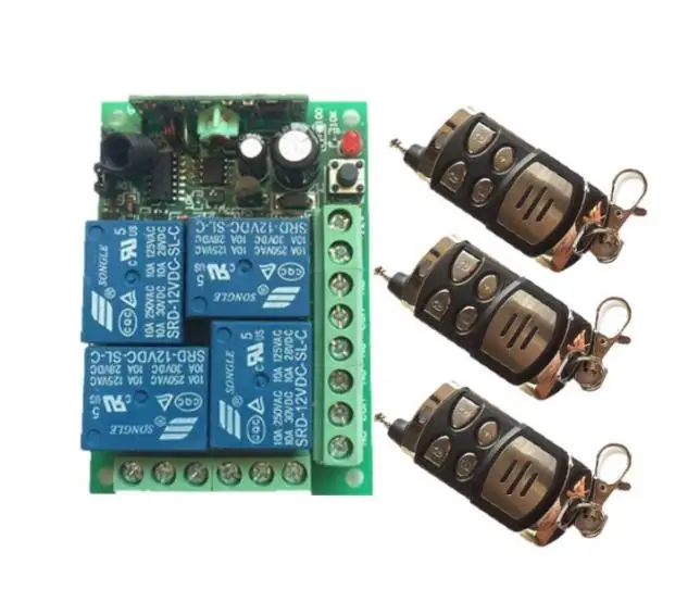 DC 12V 10A 4 CH 4CH беспроводной пульт дистанционного управления 4 кнопки дистанционного управления Переключатель Syatem 315mhz 433mhz для домашнего гаража - Цвет: 3