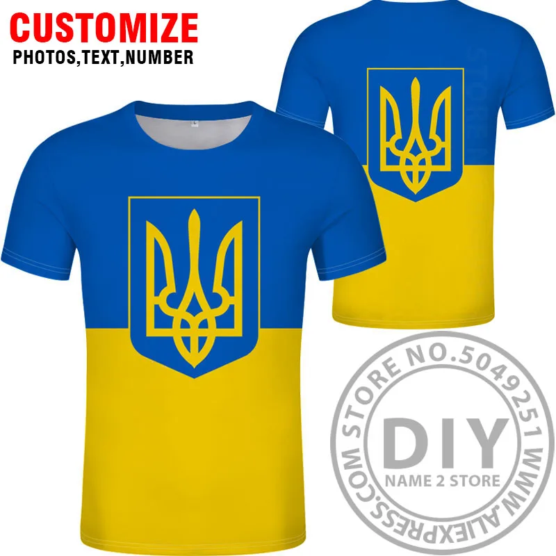 Футболка сделай сам заказ имя ukr Национальный флаг Украина фото логотип 3D