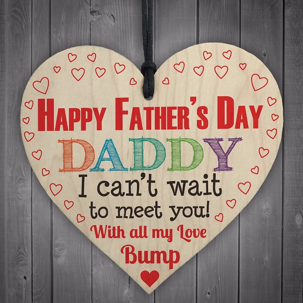 Meijiafei Happy Father's Day от Bump папочка папа дощечка с надписью деревянное сердце для