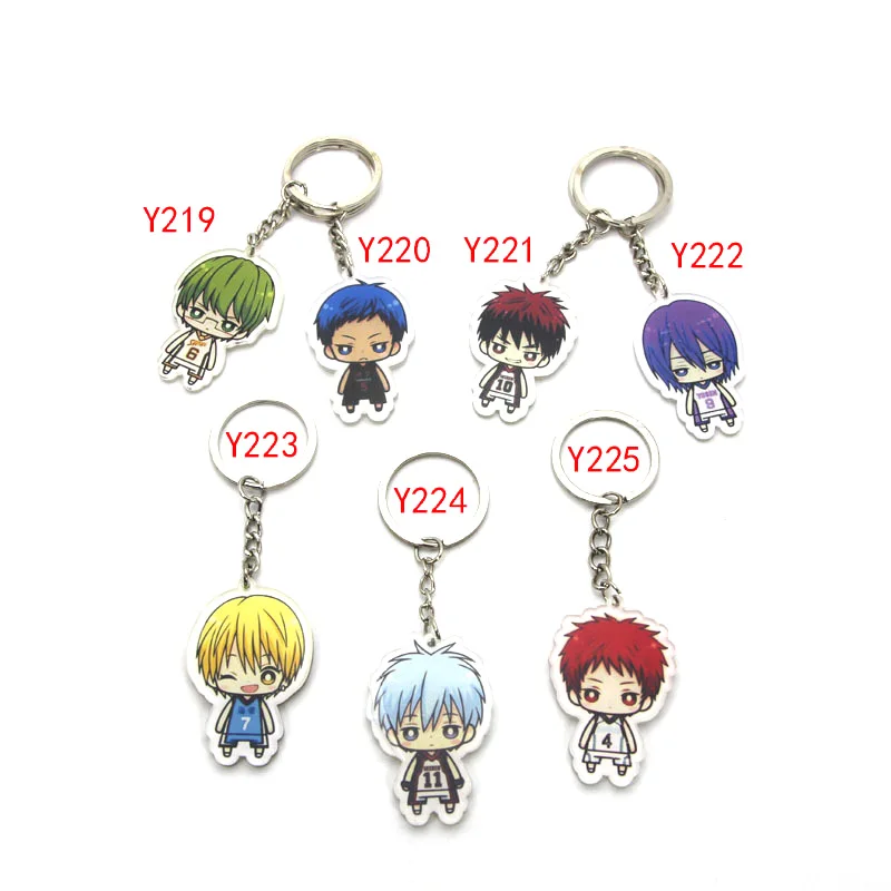 7 шт./компл. аниме Keychian Kuroko без корзины Seirin Баскетбол Tetsuya клуб Aomine Daiki брелок Portachiavi