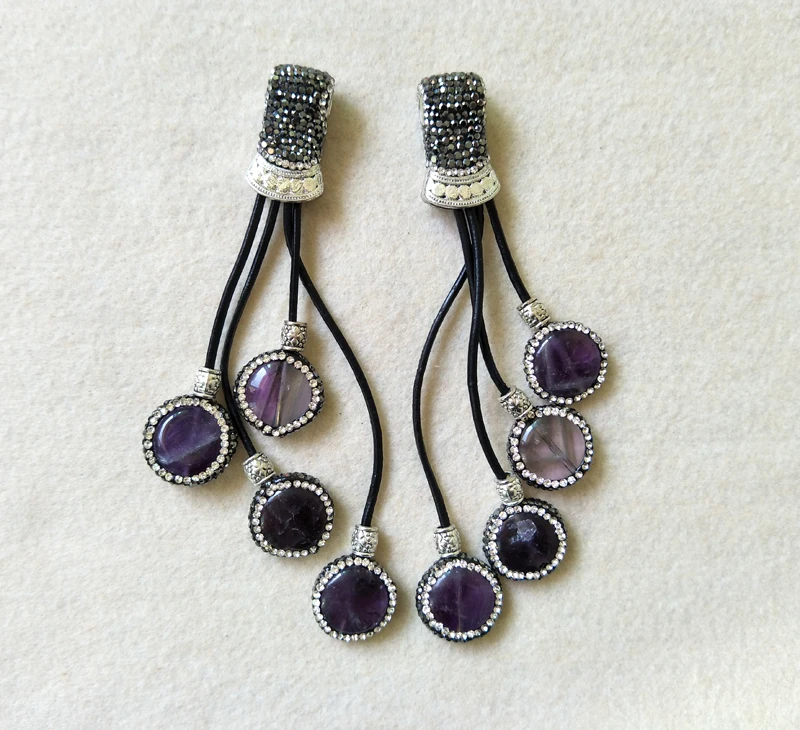 5 шт. натуральный камень фиолетовый кристалл кулон Талисманы Кристалл Rhinestone