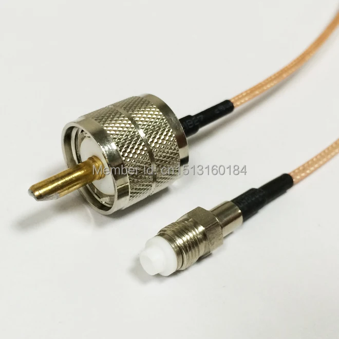 Коаксиальный кабель для модема переходник с UHF и штекером на гнездо FME RG316 ОТРЕЗОК