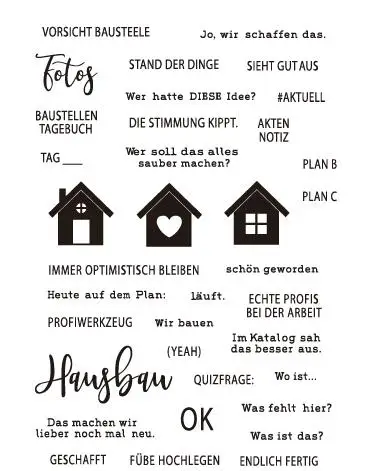 Прозрачный силиконовый штамп с немецкими словами печать для скрапбукинга сделай