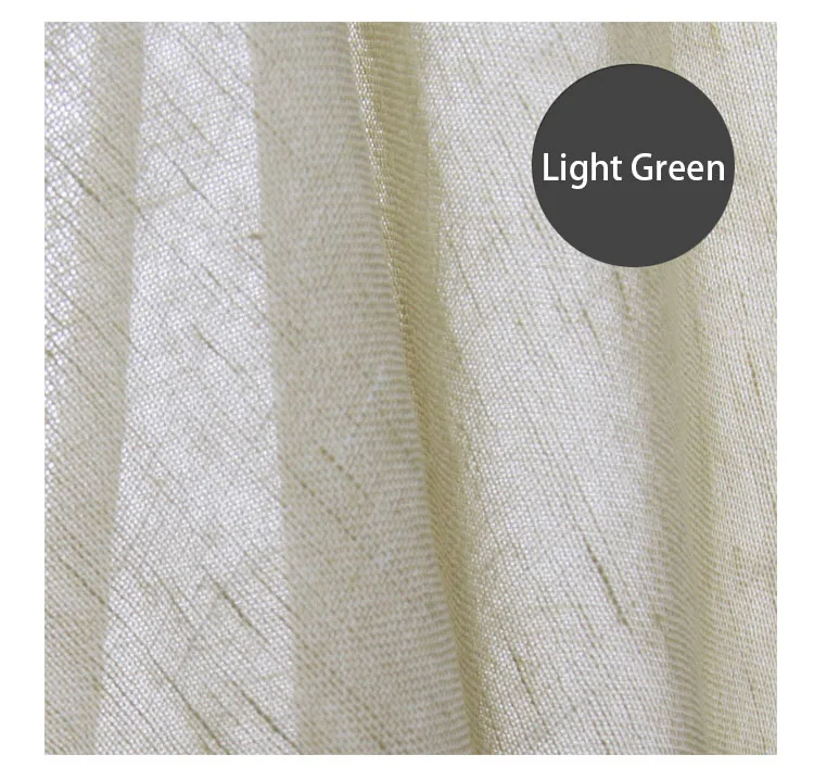 light green Сплошной цвет льняные окна экран Tull для Livning спальни занавес высокой интенсивности украшения дома - Цвет: light green