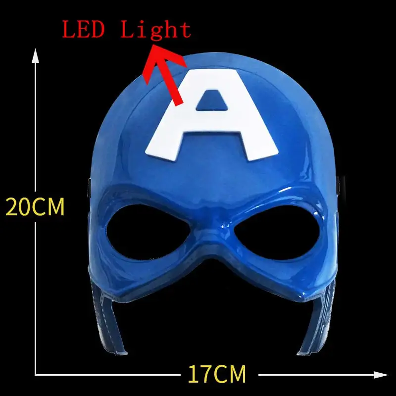 helmet Капитан Америка Голосовая вспышка щит для костюма Капитана Америки держать героя в безопасности, как детские игрушки подарок с светодиодный светильник - Цвет: helmet