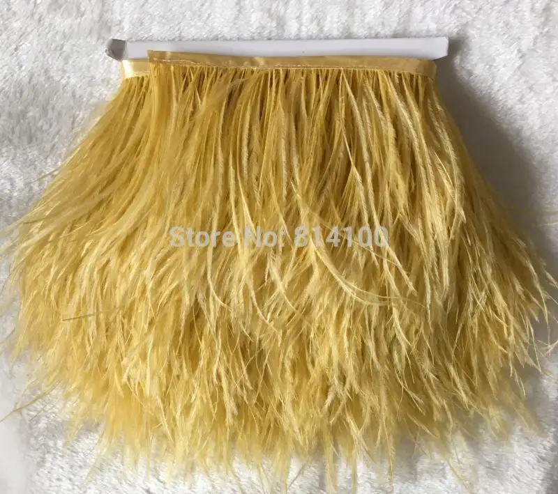 

2 размера/партия, золотой, желтый цвет, Плюмаж из страусиного пера, отделка бахромой, 10-15 см, перо, боа, в полоску, для вечеринки, одежда, аксесс...