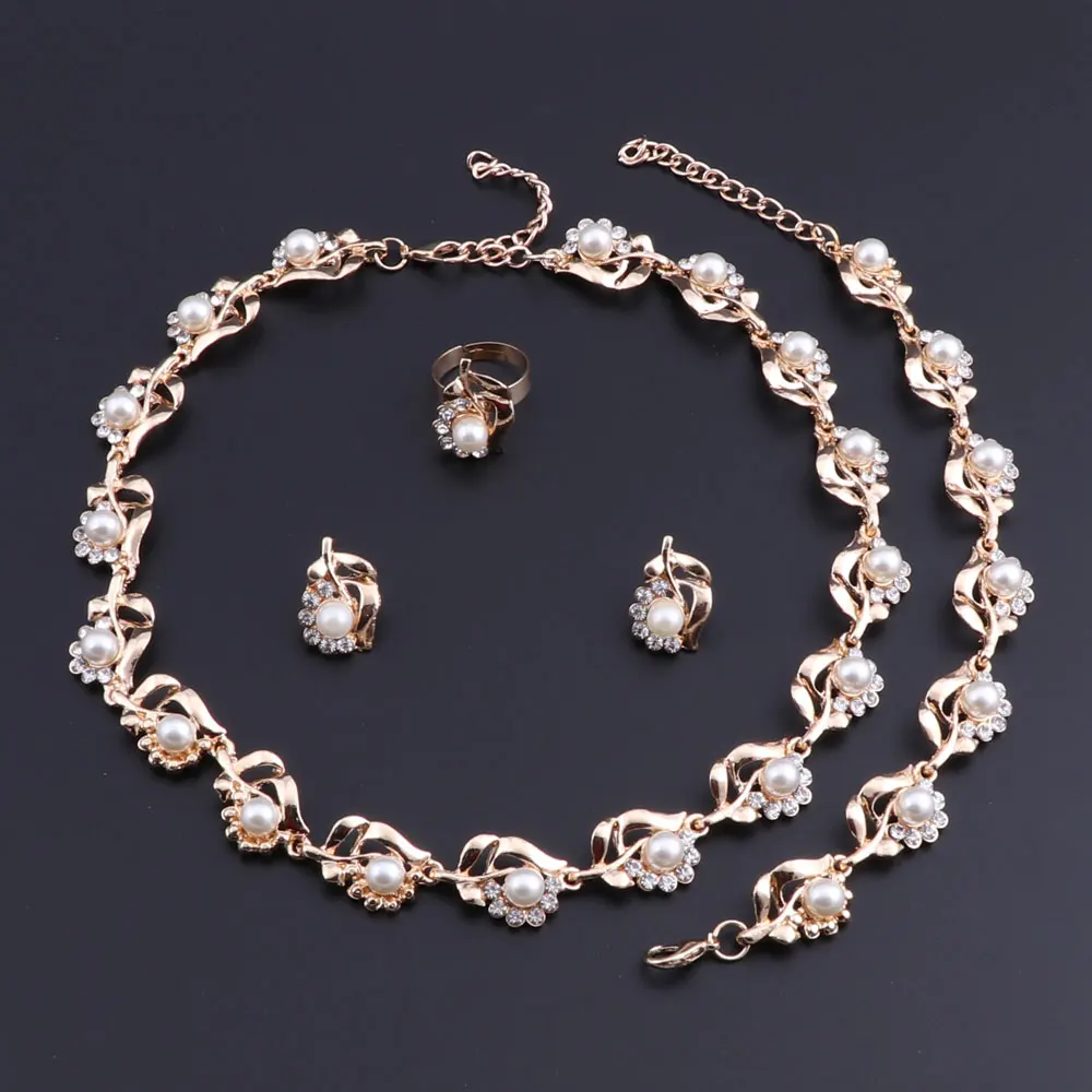 Наборы свадебных ювелирных изделий имитация жемчуга Африканский кулон ожерелье