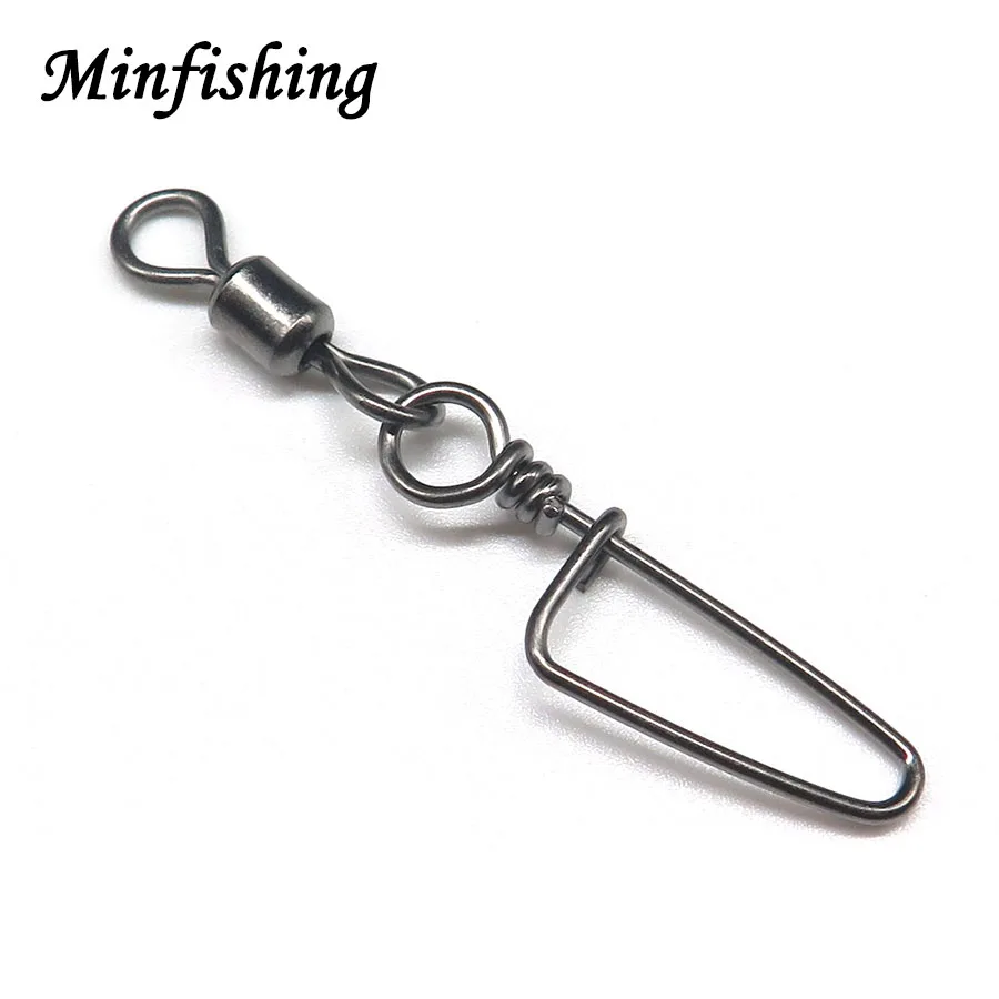 

Minfishing 200 шт. рыболовный вертлюг с защелкой MS + HX вращающийся вертлюг с искусственным рыболовным крючком соединитель рыболовные аксессуары