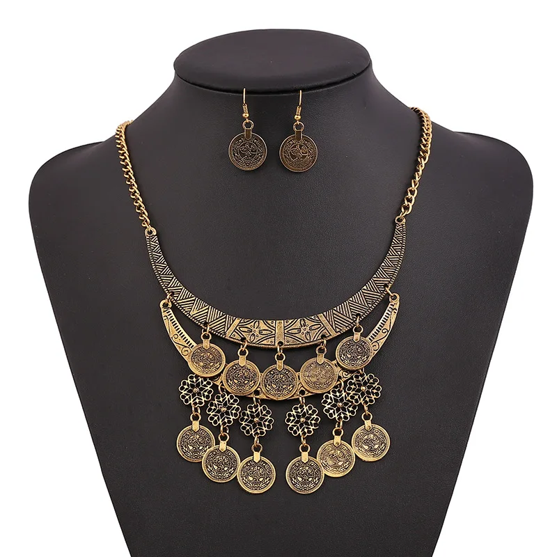 Винтажное ажурное ожерелье LZHLQ многослойное геометрическое с кисточками для