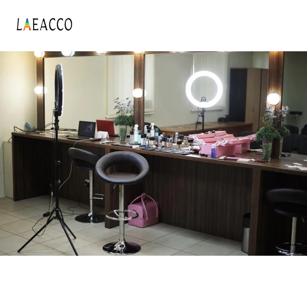 Laeacco макияж стол девушка стул зеркало фон фотография фоны индивидуальные