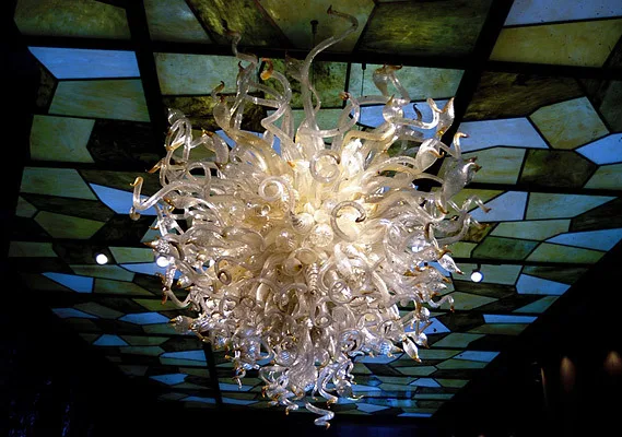 

New High Brightness Wonderful Design Hotel Hall Led Blown Glass Ceiling Light