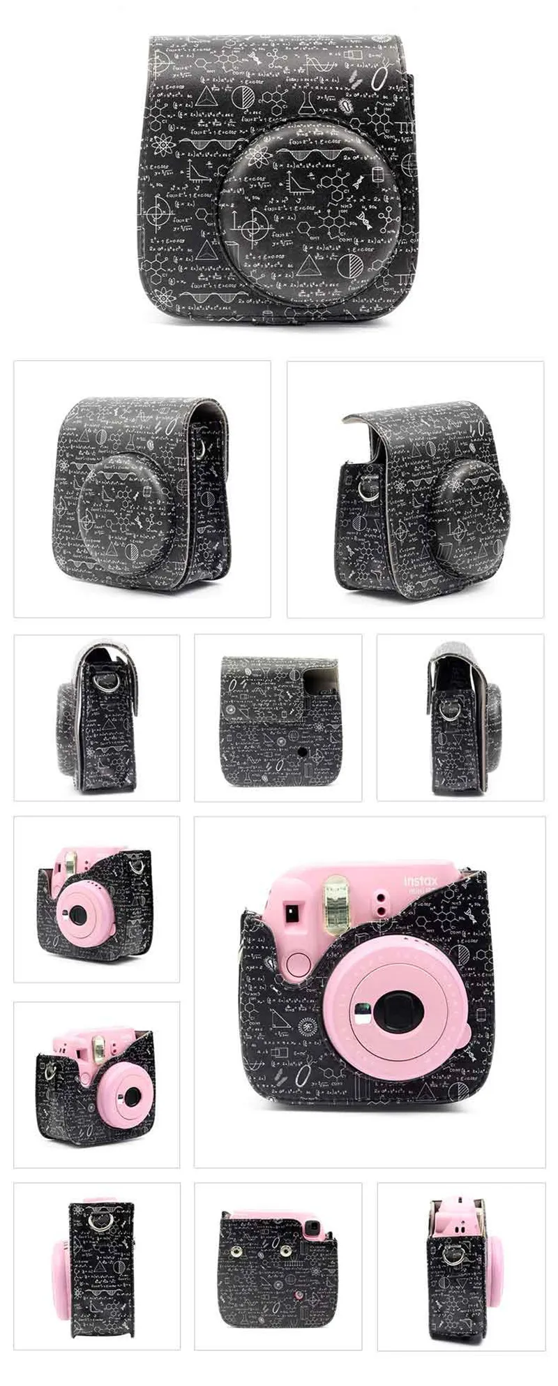 Чехол для камеры из искусственной кожи для Fujifilm Instax Mini 8 8s 9 Starry sky Donut с рисунком для Fuji instax Mini8 mini9