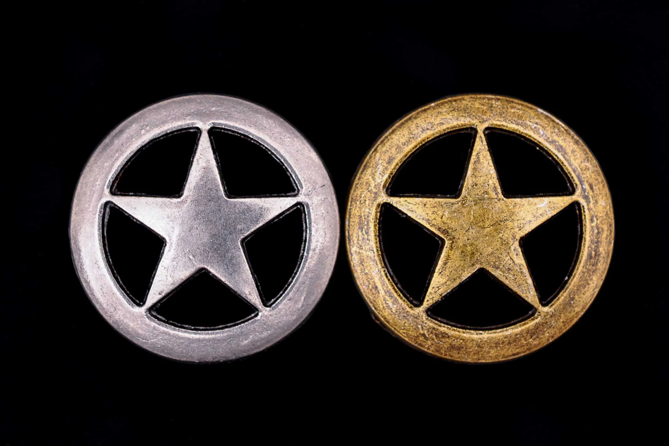 1" Brass Cowboy Texas Star Leathercraft Hatband Belt Handbag Stud Rivet Conchos Button Screwback 20pc
