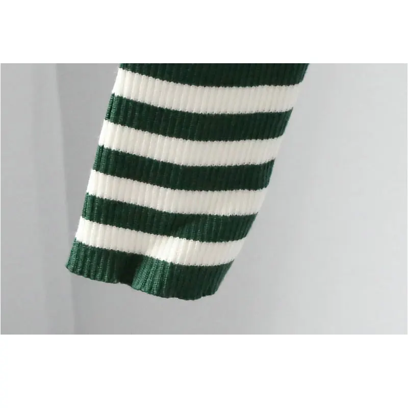 

Apperloth Women's Brief Stripe Pullover Knitting Sweater Casual Slim O-neck Female Sweaters Patchwork Full Sleeves Warm Sweaters