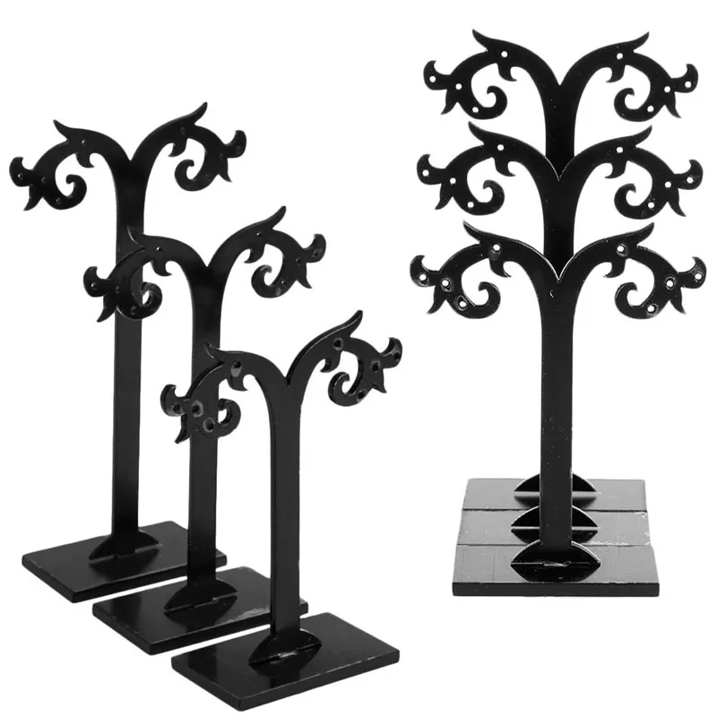 3 шт./компл. черные серьги гвоздики ювелирные изделия стенд для хранения вешалка