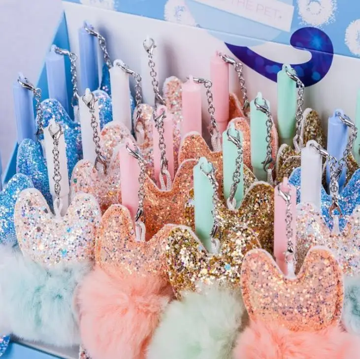 2 шт./компл. Kawaii 0,5 мм Рекс с изображением котов; утепленные плюшевыми помпонами кулон гелевые ручки милые канцелярские товары, нейтральный ручки для школьные канцелярские принадлежности подарки