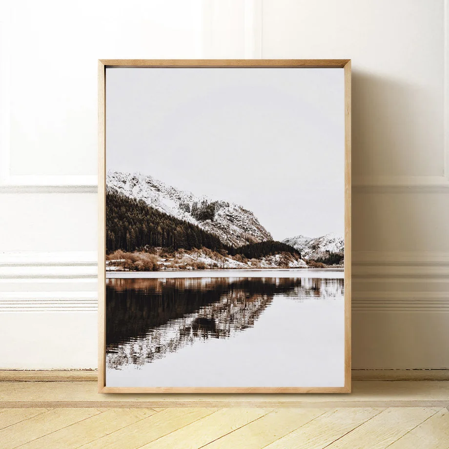 Озеро горная дорога линия Рисование девушка настенная живопись холст