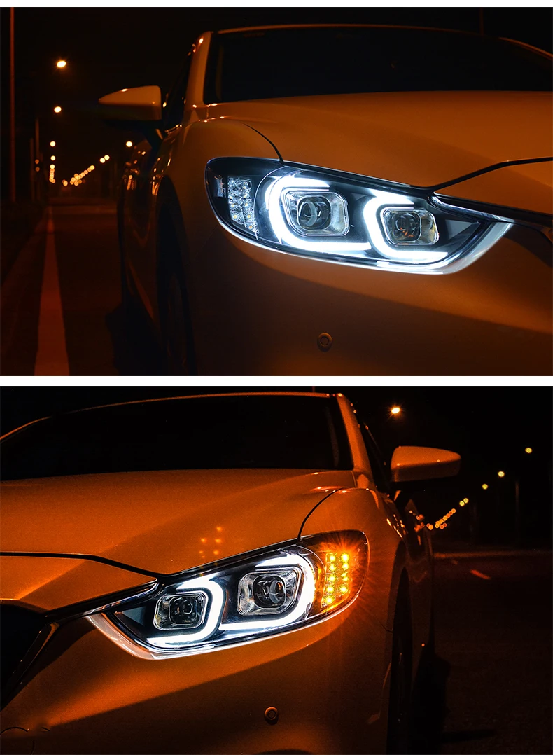 Автомобильный Стайлинг Головной фонарь для Mazda 6 фары на Mazda 6 Atenza- светодиодный фонарь двойной C Angel Eye DRL Bi Xenon объектив Высокий Низкий Луч