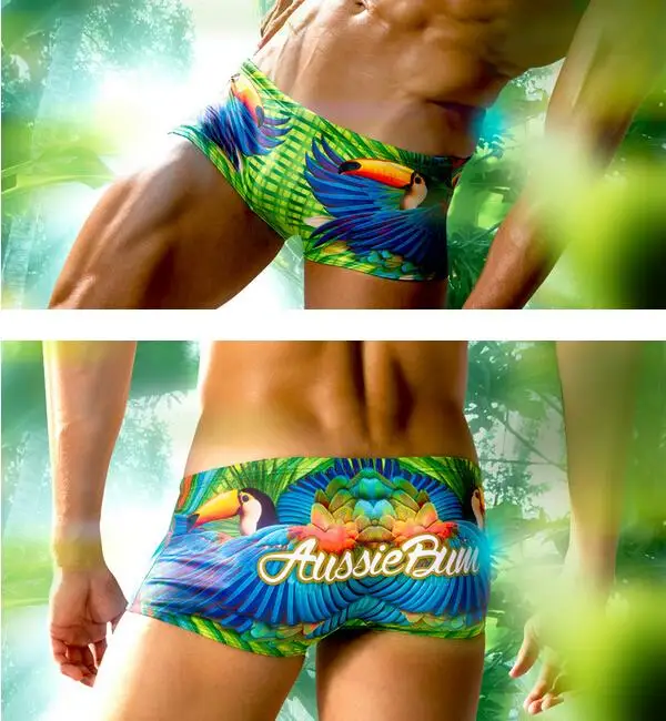 Новый мультфильм печать сексуальный купальники берег гея плавки мужские боксеры