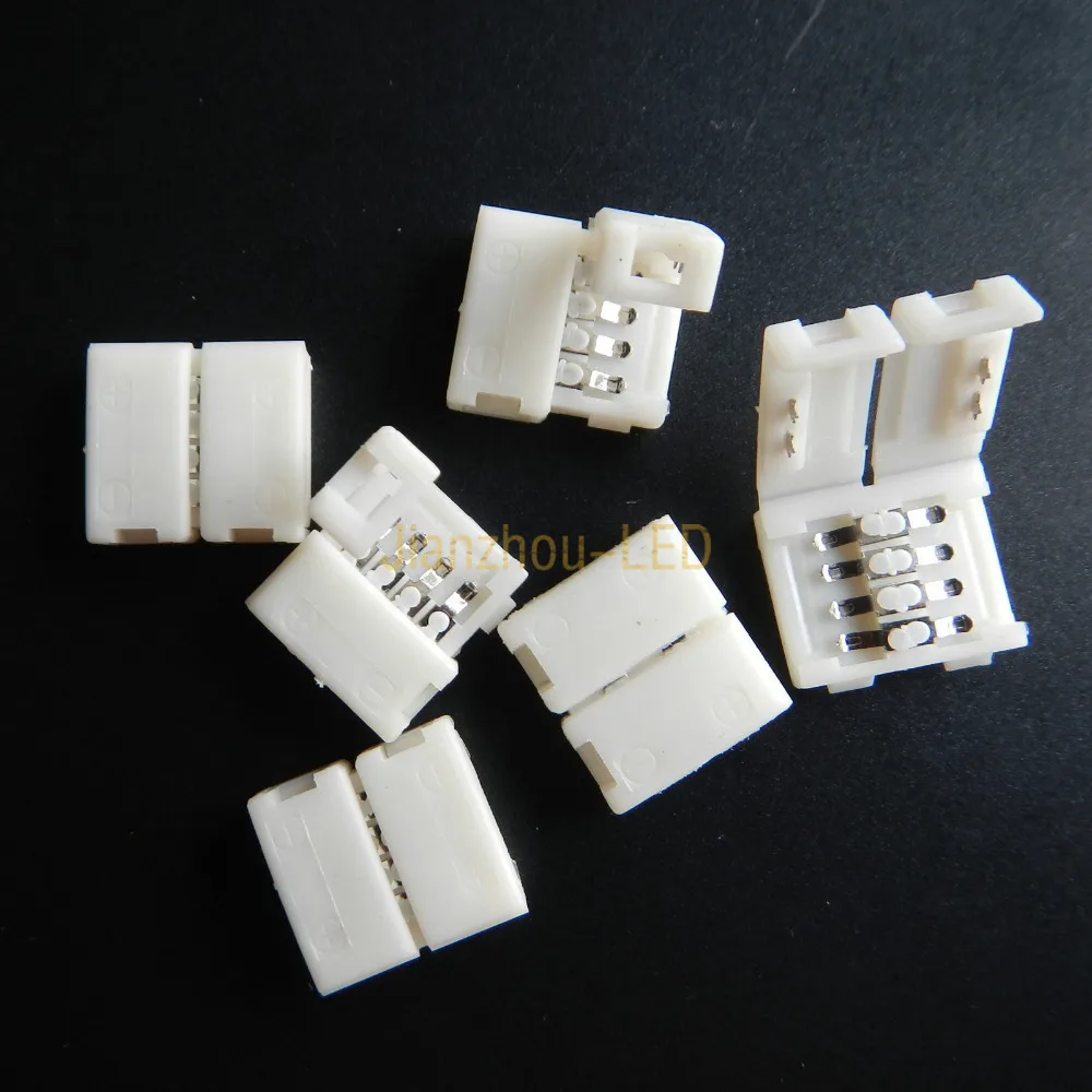 free shipping 10/20/50/100 pcs LED Strip light Solderless buckle connector 4-PIN RGB Connector welding for 3528 5050 | Обустройство
