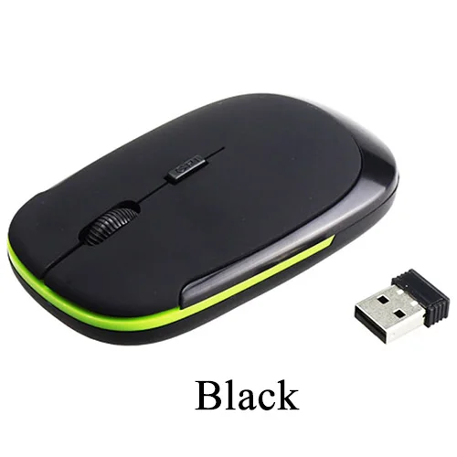 Black 2,4 ГГц Беспроводная оптическая мышь USB приемник 1200 dpi ультра тонкая мини беспроводная эргономичная мышь для портативных ПК видеоигр - Цвет: Black