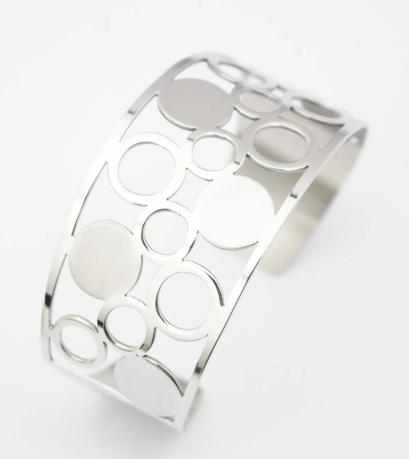 Женский браслет из нержавеющей стали с вырезами ширина 6 5 см * 4 см|open bangle|bangle