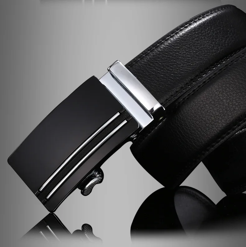 Мужской кожаный ремень с автоматической пряжкой VOHIO 2017 металлический для отдыха