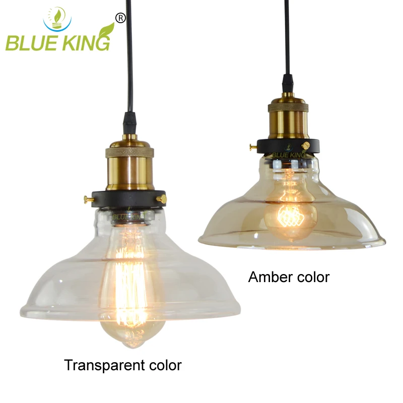 6 видов современного промышленного Стиль Стекло подвесной светильник Тень