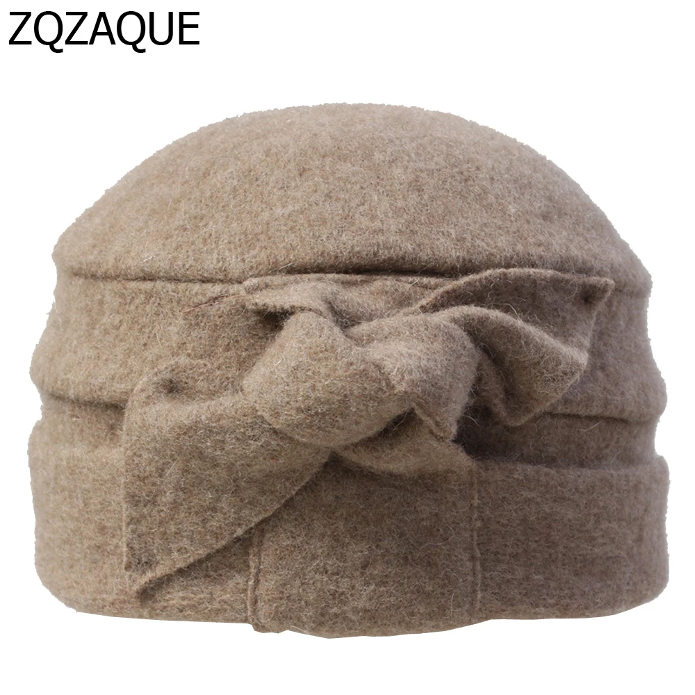 

Quality Guaranted New Hot 100% Wool Made Womens Fedoras Bowknot Decorated 6 Colors Winter Warm Hats Best Gifts For Female SY745