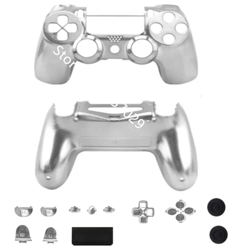 Серебристый чехол для PS4 Pro полный комплект корпус кнопки хромированный PlayStation 4 0