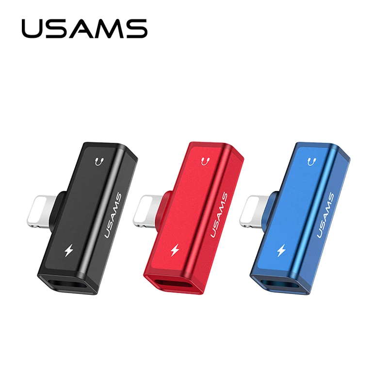 USAMS двойной адаптер Lightning аудио наушники зарядный USB кабель для iPhone x | Мобильные