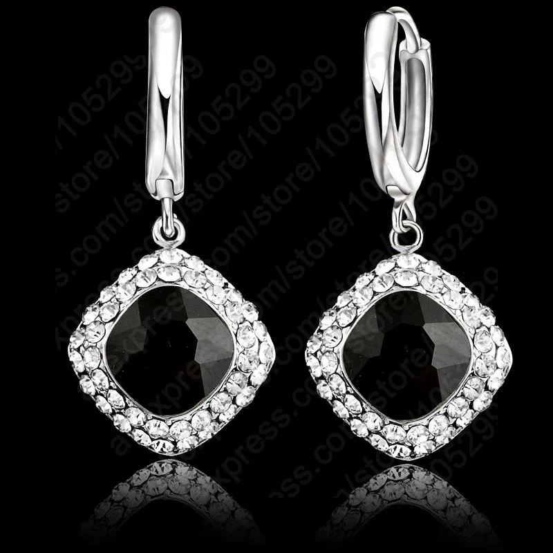 Женские серьги-подвески из серебра 925 пробы с кристаллами | Украшения и