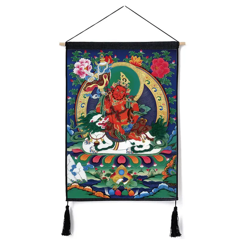 Pattern 1 Традиционный Thanka красивый буддийский свиток Живопись Домашний Декор настенный гобелен хлопок белье свиток живопись с кисточками - Цвет: Pattern 1