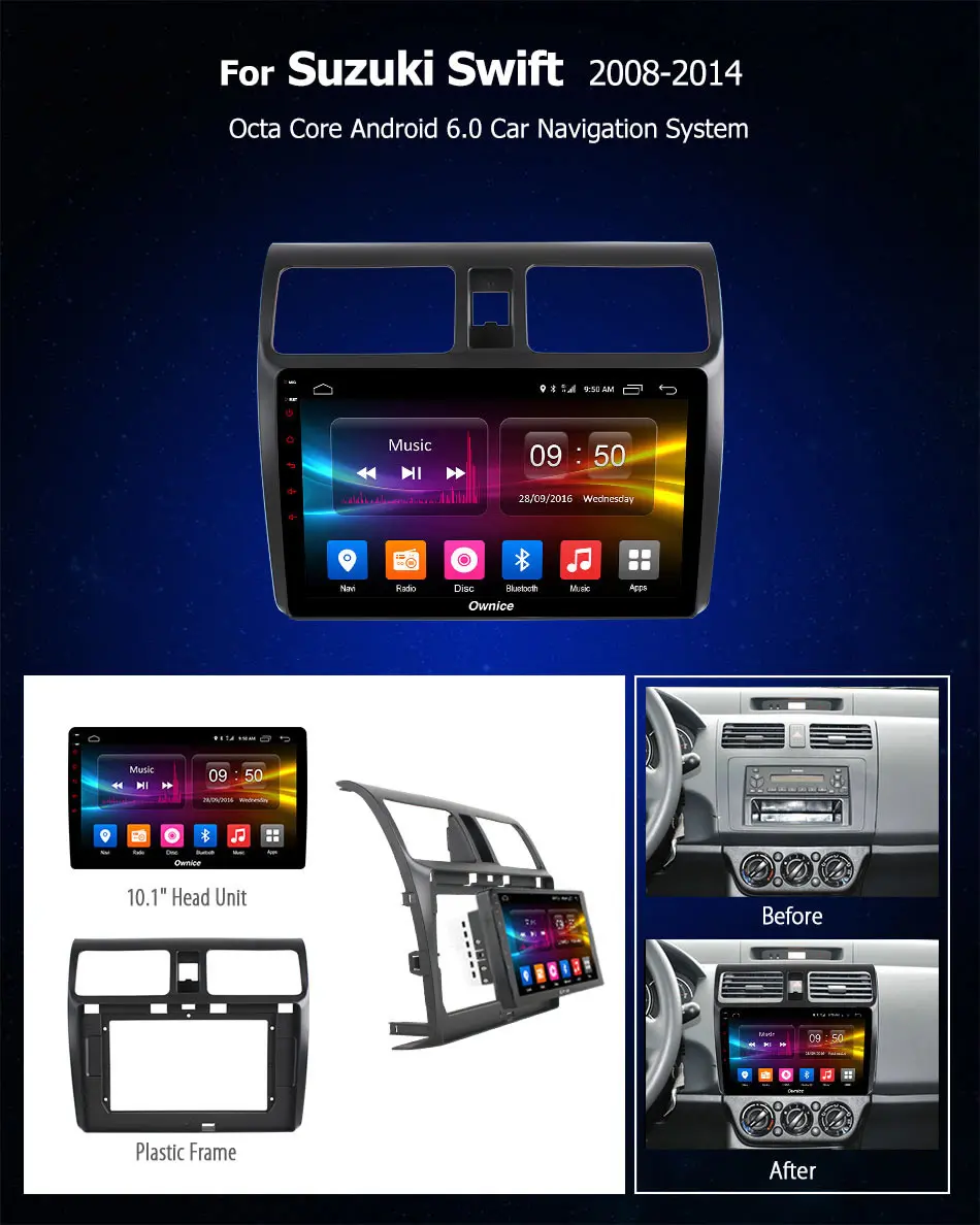 Ownice K1 K2 Octa core Android 8 1 автомобиль радио DVD GPS плеер для suzuki swift 2008 2014 4G Sim карты Carplay DAB +