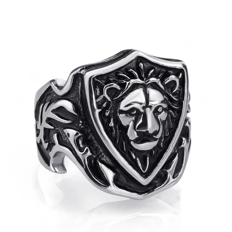 Elfasio мужские Обувь для мальчиков Silver King Lion рыцарь знак Нержавеющая сталь Байкер