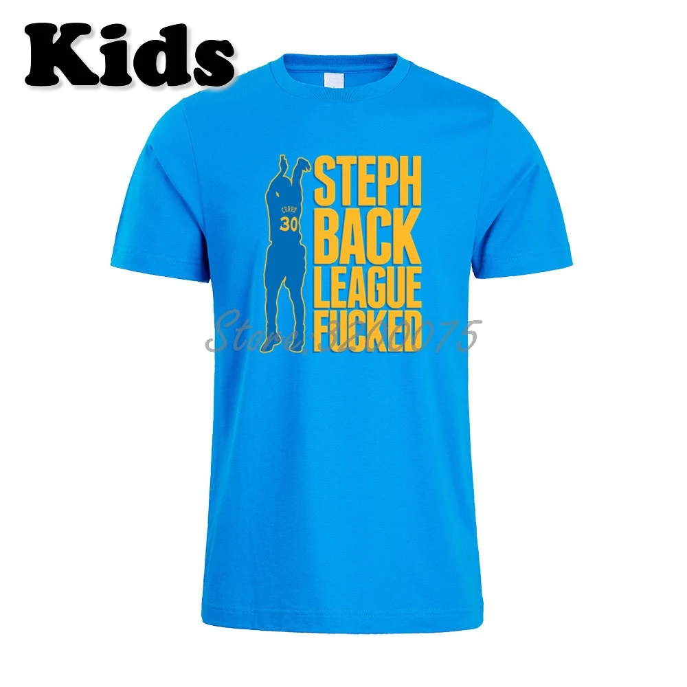 Детская футболка с надписью Stephen Curry 30 STEPH BACK LEAGUE FUCKED Golden State для мальчиков и