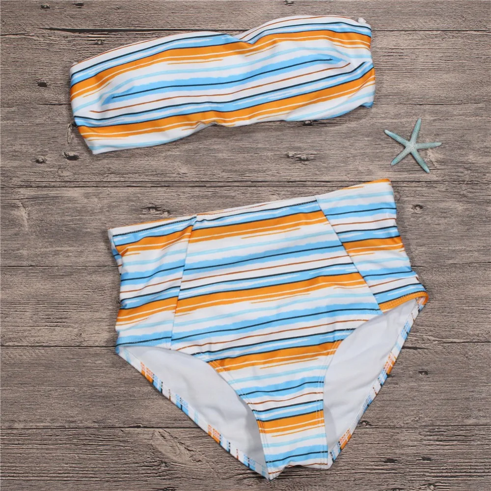 Женский купальник бикини с пуш-апом и высокой талией | Женская одежда