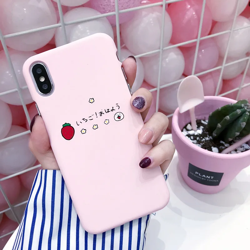 Чехол для телефона 8 Plus в Корейском стиле на чехол iPhone с рисунком клубники тонкий X