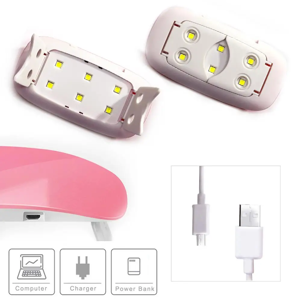Светодиодный USB Сушилка для ногтей COSCELIA 6 шт. мини лампа маникюрный аппарат