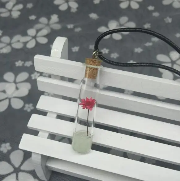 1 шт. сушеный цветок diy светящиеся пески кожа цепочка ожерелье эфирное масло