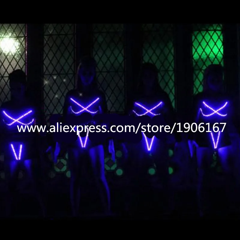 Женский костюм со светящимся бюстгальтером и шортами для ролевых игр | Дом сад