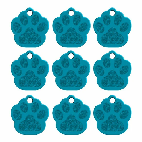 Light Blue 20 шт. в форме лапы, 2 стороны, бирка для домашних животных, собак и кошек, ID, кошек, щенков, номер телефона, аксессуары для домашних животных, алюминиевые товары, Декор, ID метки - Цвет: Light Blue