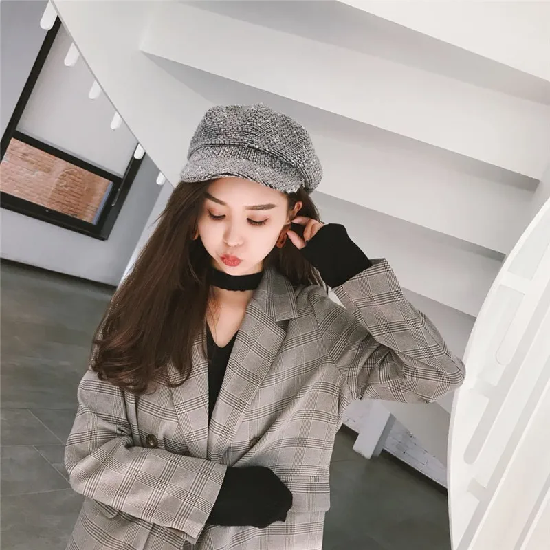 Brand New Wool Women Beret Autumn Winter Octagonal Cap Hats Solid Color Stylish Female Artist Painter Caps Lady | Аксессуары для