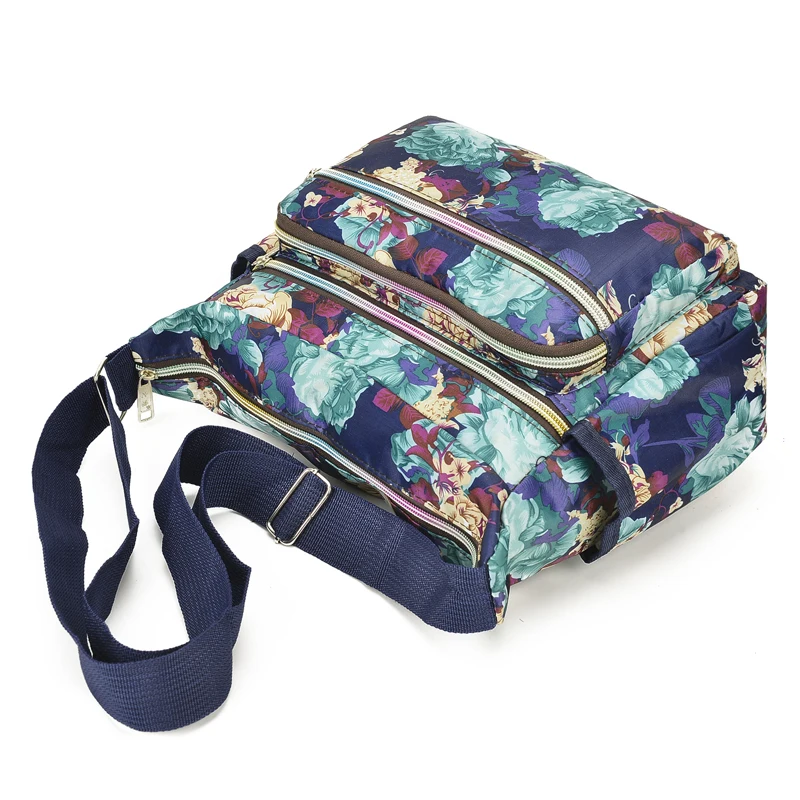 Женские сумки нейлоновые водонепроницаемые на плечо для девочек с цветами