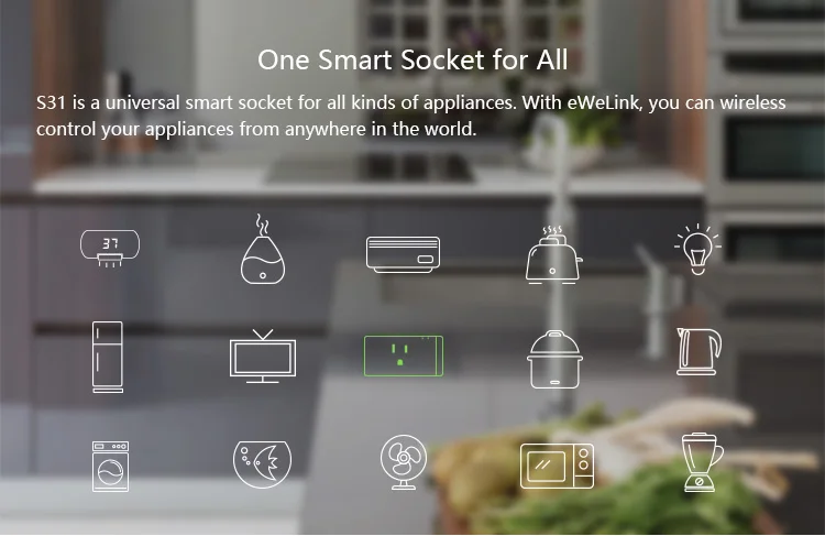 S31 Sonoff US 16A смарт WiFi розетка монитор Энергосбережение Удаленная розетка Wi-Fi переключатель работает с Alexa Google домашний помощник