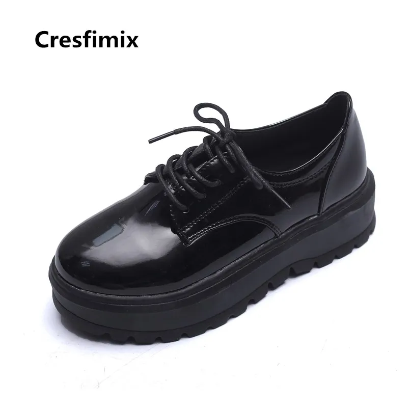 Cresfimix zapatos de mujer Крутая нескользящая обувь из искусственной кожи на плоской