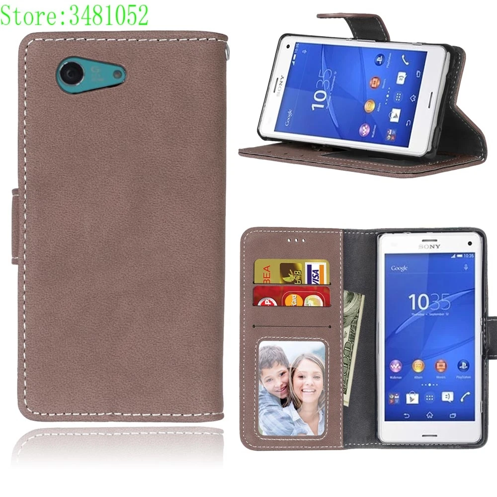 Flip Case for Sony Xperia Z3 Compact D5833 D5803 Leather Cover Wallet mini SO-02G Mobile phone bag | Мобильные телефоны и