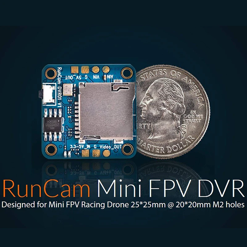 RunCam Мини FPV DVR рекордер Видео Аудио Рекордер M2 отверстие для гоночный Дрон